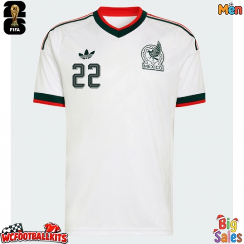 Mexico Hirving Lozano #22 Replica Away Stadium Shirt World Cup 2026 Short Sleeve